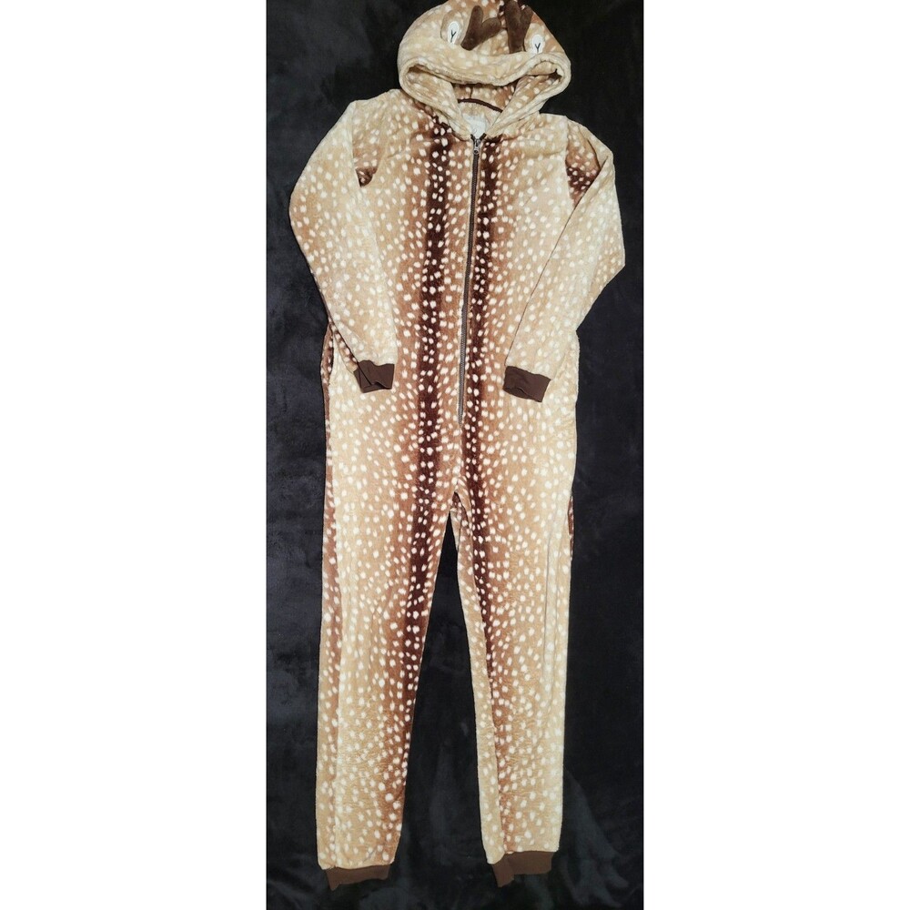 Zip Up Deer Jumpsuit Peaches & Dreams Women’s Size Small Halloween Costume